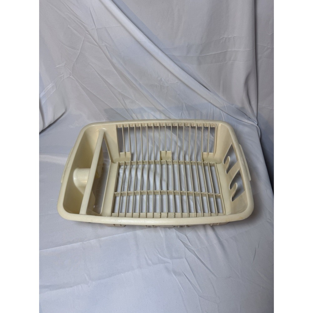 Vintage Rubbermaid Plastic Dish Drying Drainer Rack USA Beige Almond No. 6048